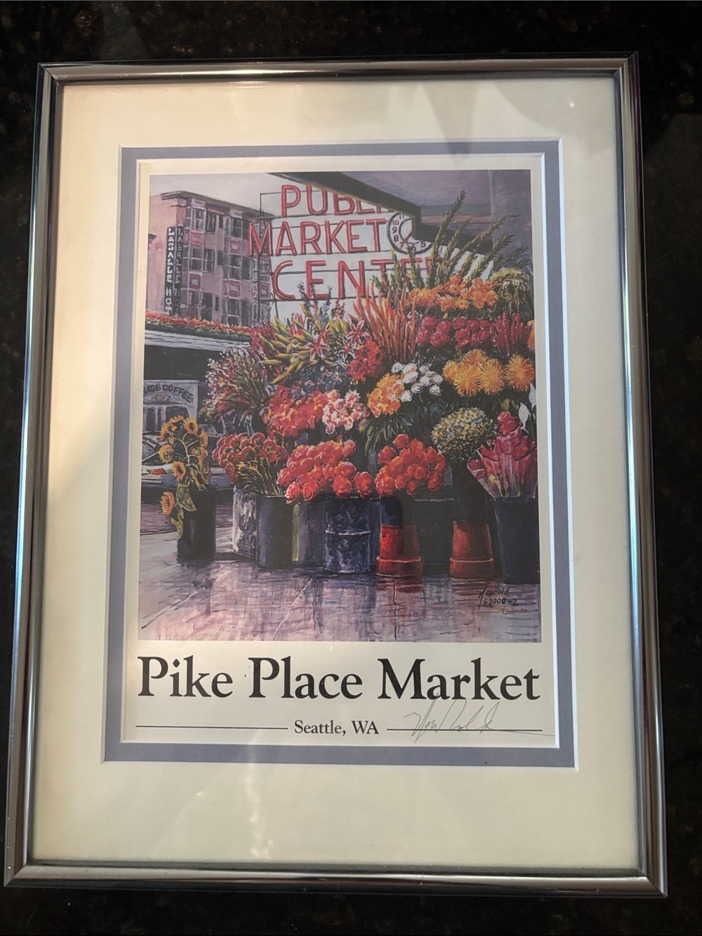 Pike Place Market Floral Print - Framed Wall Art by Ed Newbold signed